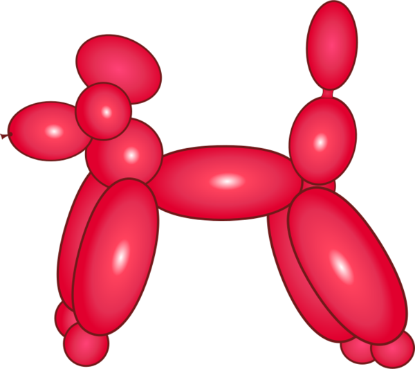 Balloon Dog Cliparts - A&t Designs Dog Balloon Animal 3" Sew (600x533)