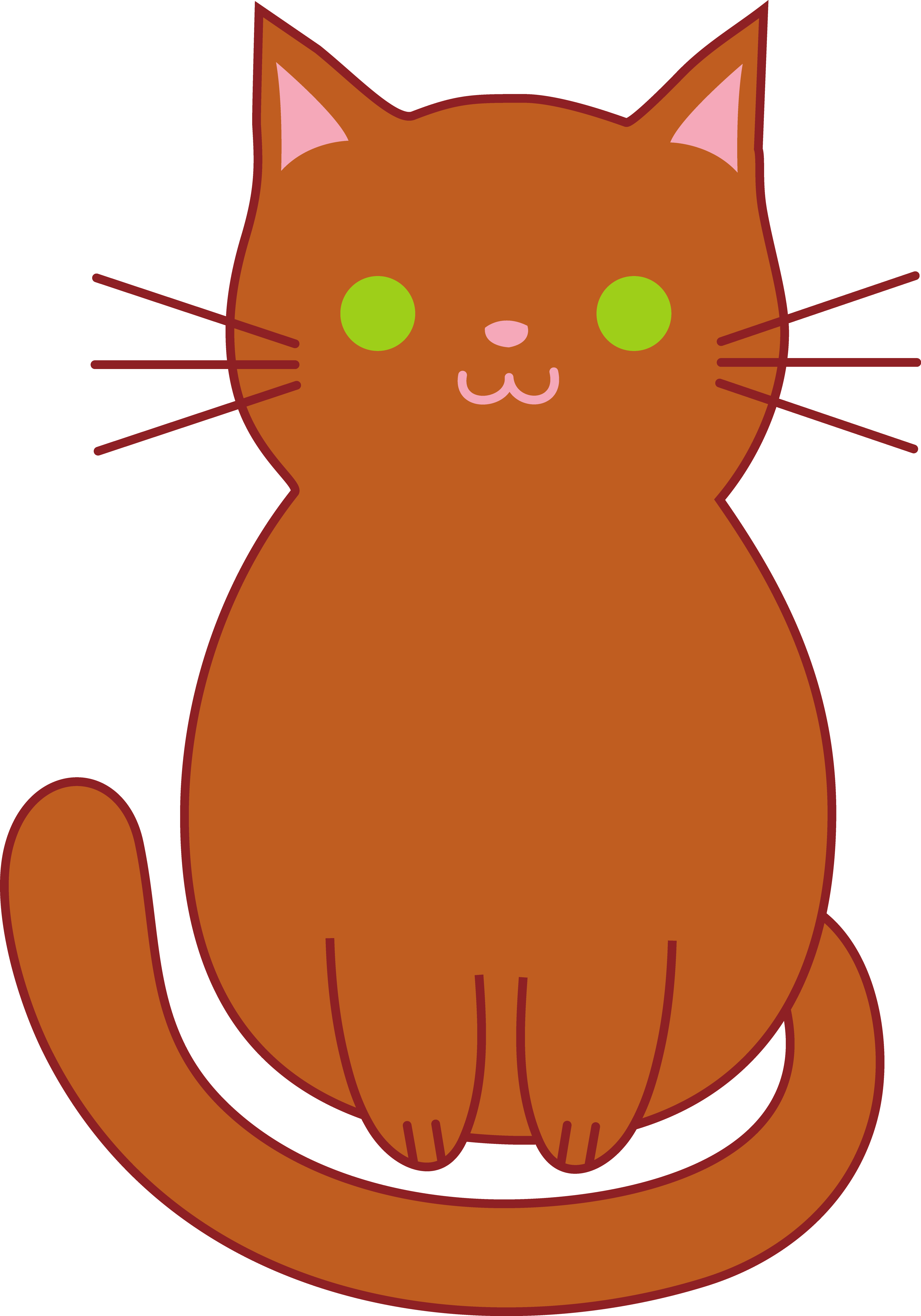 Cute Brown Cat - Cat Clip Art (3528x5039)