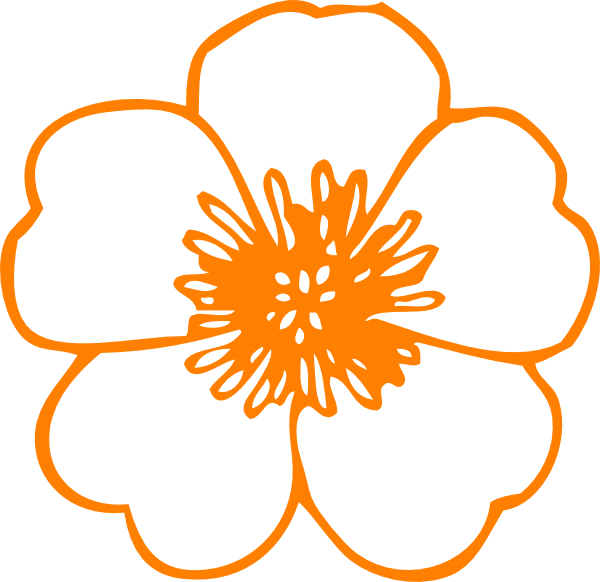 Orange Flowers Cliparts - Flower Clip Art Free (600x582)
