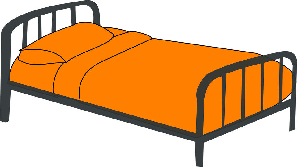 Cot Bed Orange Furniture Sleep Metal Frame - Un Lit Dessin (960x541)