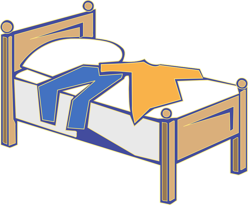 Shirt On The Bed Clipart (870x720)