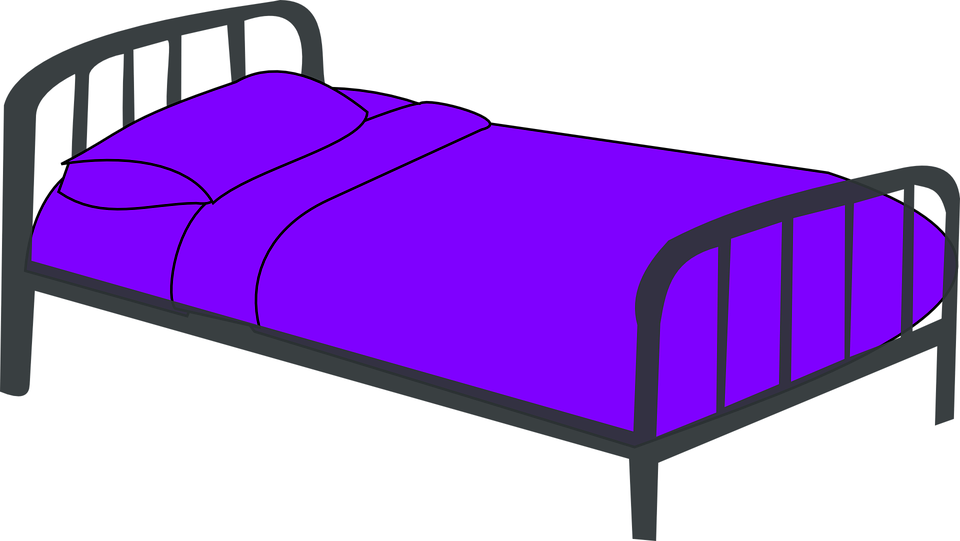 Cot Purple Bed Sleep Sleeping Furniture Blanket - Bed Free Clip Art (960x541)