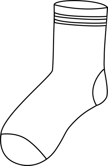 Black And White Crew Sock - Sock Black And White Clipart (358x550)