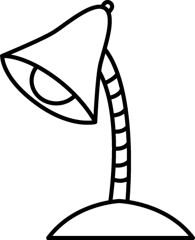 Drawn Lamps Clipart Black And White - Lamp Black And White Clipart (383x470)