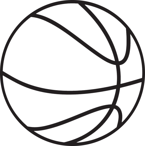 Basketball Clipart Clipartall - Basketball Clipart Black And White Png (550x555)