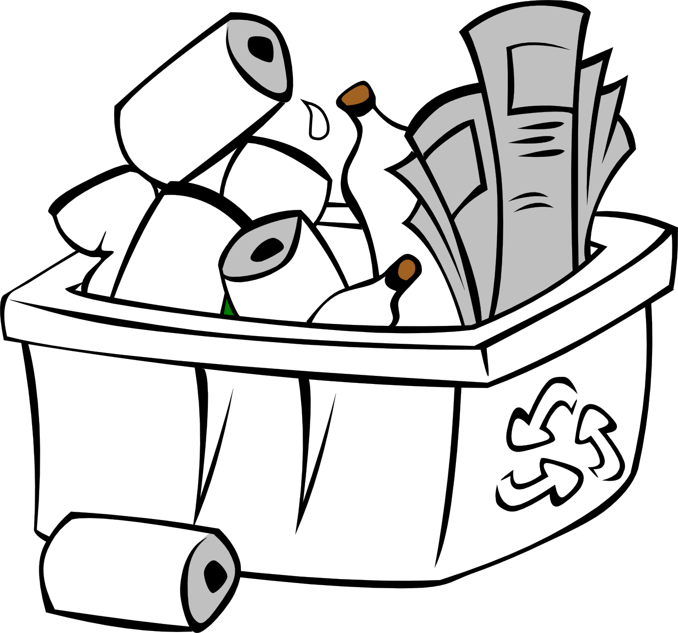 Recycle Clipart Black And White Free Images - Recycling Black And White (1331x1243)