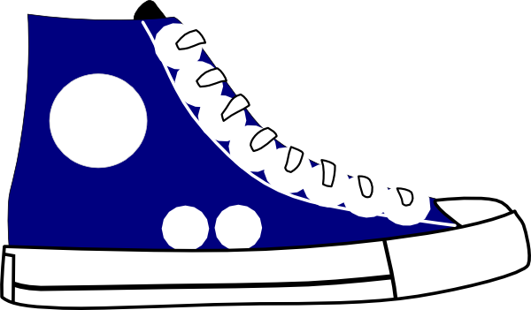 Tennis Shoes Clipart Black And White Free - Shoe Clipart (600x351)