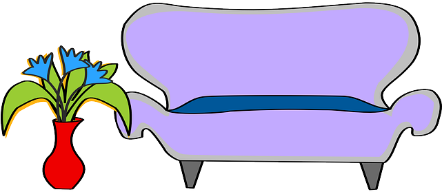 Livingroom Flower, Sofa, Furniture, Couch, Livingroom - Couch Clipart (640x320)