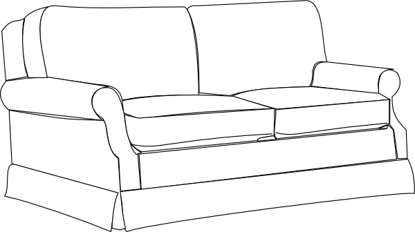 Clip Art Black And White Couch Clipart - Graphic Of Couch (1920x1074)
