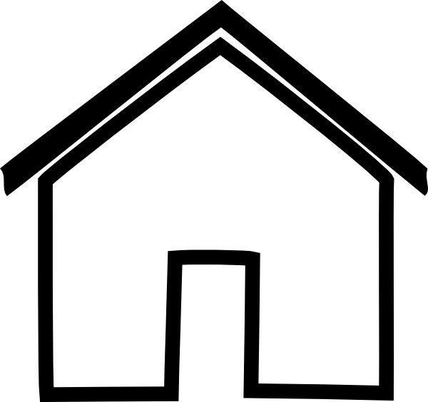 House Black And White House Outline Clipart Black And - House Png Black And White (600x564)