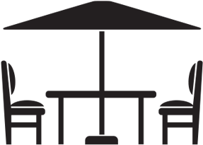 Patio Furniture - Patio Chairs And Umbrella Clipart (360x364)