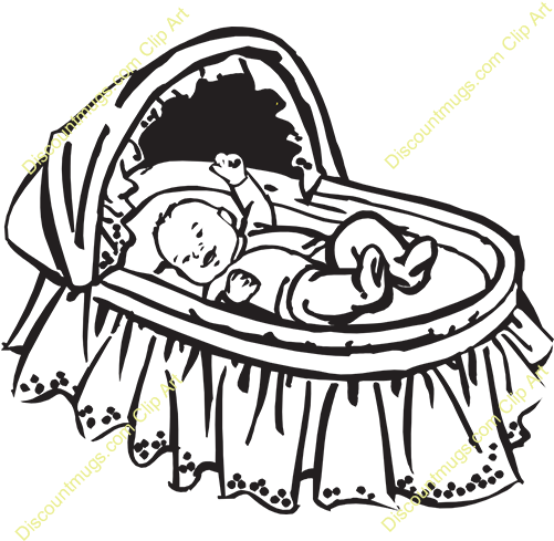 Clipart Info - Baby In A Crib Drawing (500x500)