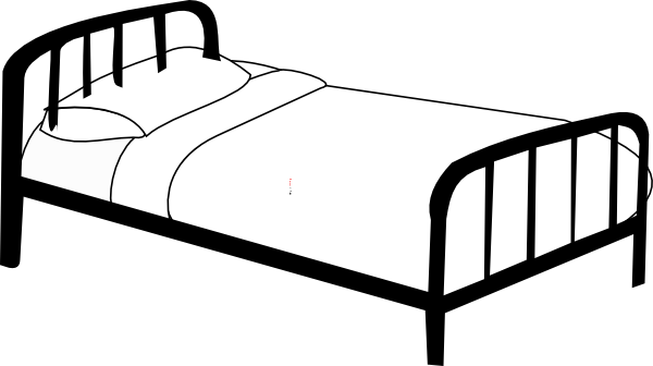 Hospital Bed Clip Art At Clker - Un Lit Dessin (600x336)
