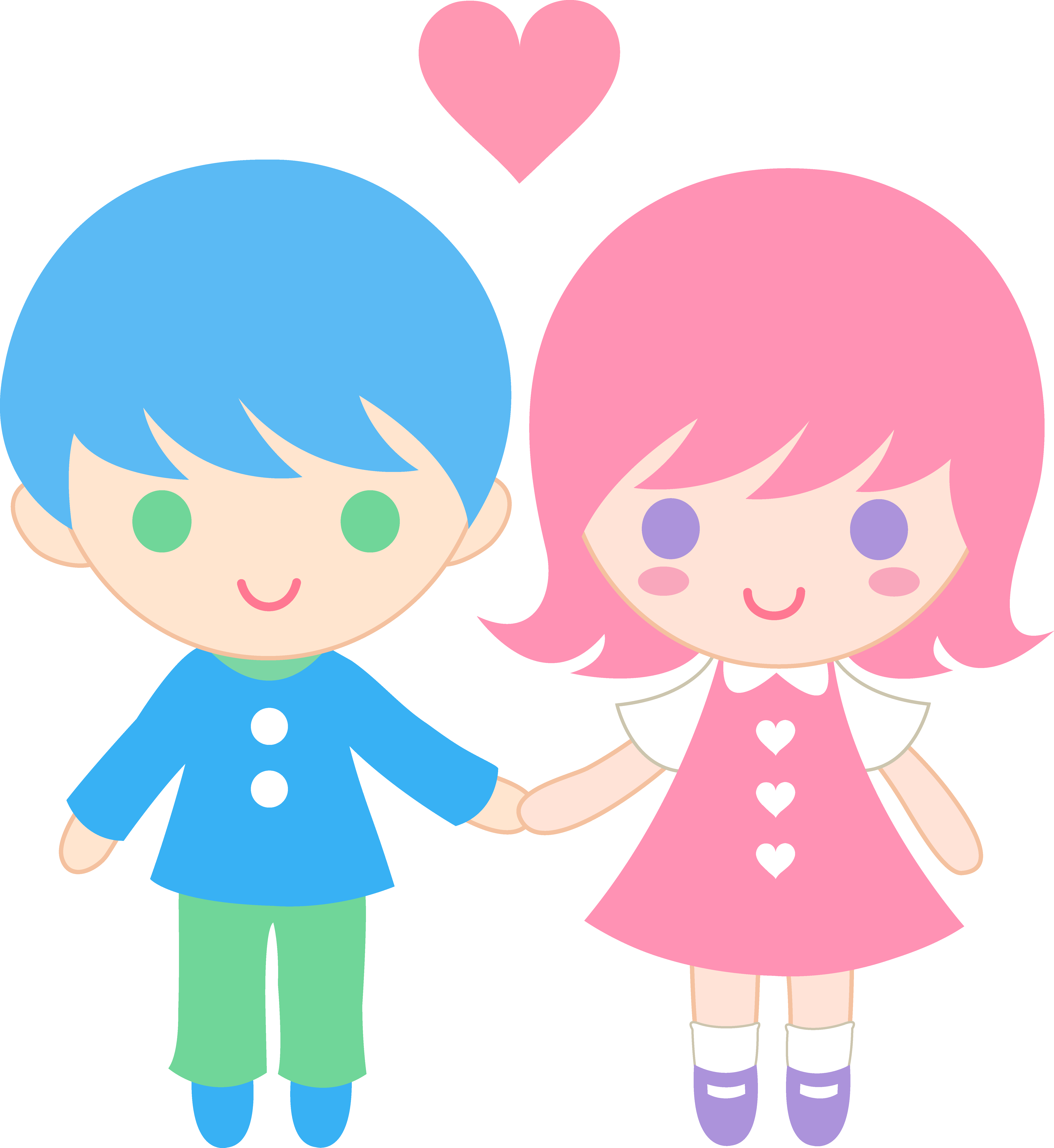 Cute Clip Art Of A Little Boy And Little Girl Holding - Boy And Girl Holding Hands Clipart (6037x6575)