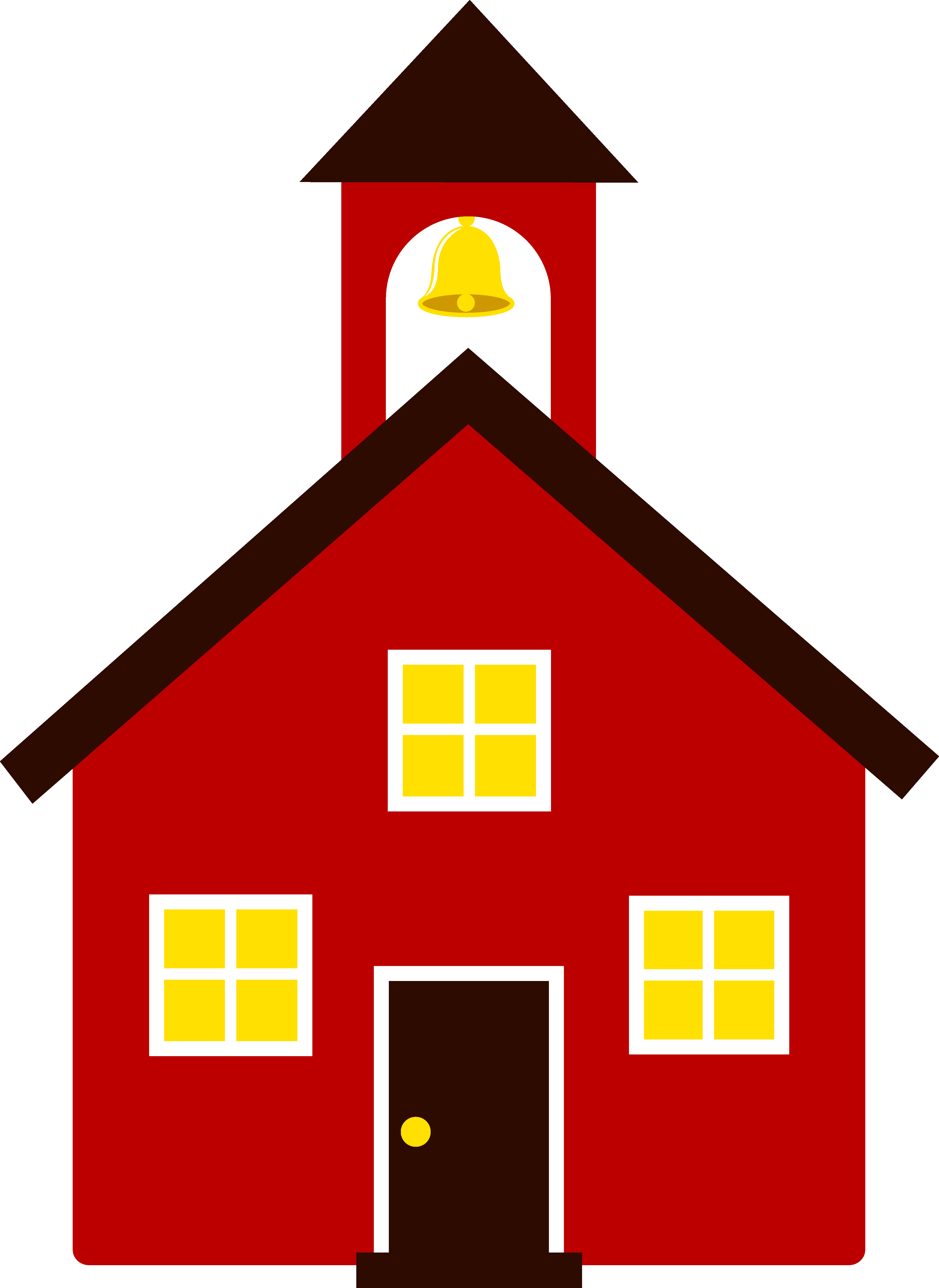 Cute House Clipart - Little Red School House Clip Art (4446x6100)