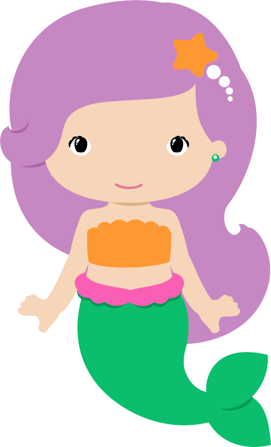 Cartoon Mermaid Cute Cartoon Mermaid With Seahorse - Free Mermaid Clipart (528x870)