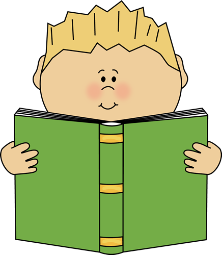 Children Reading Book Clipart - Boy Reading Clip Art (436x500)