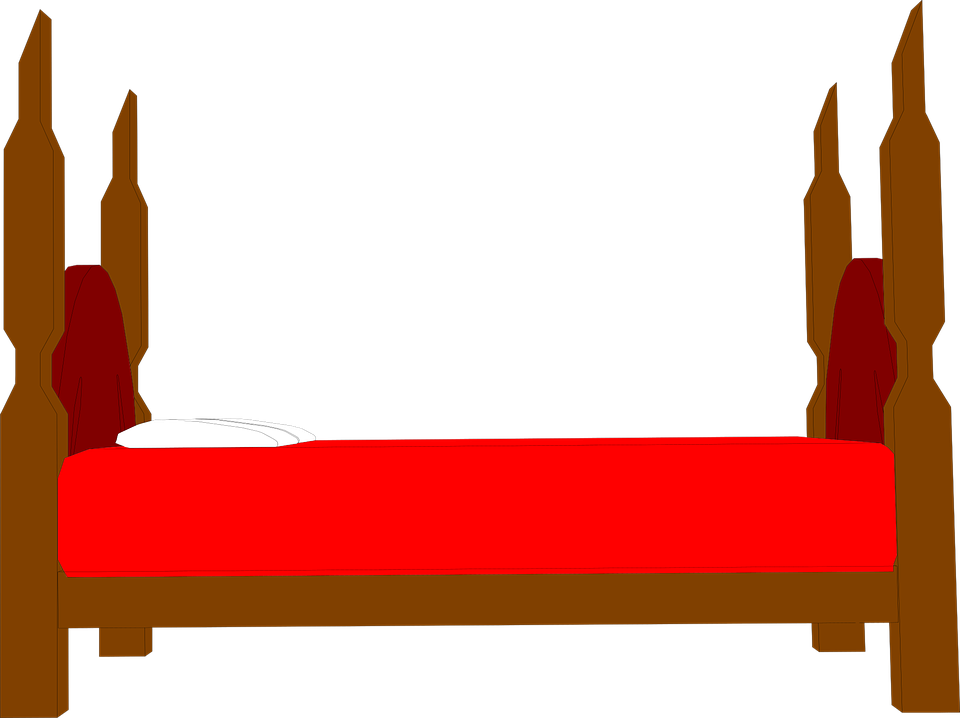 Bed, Cartoon, Bedroom, Drawing - Cartoon Bed (960x718)