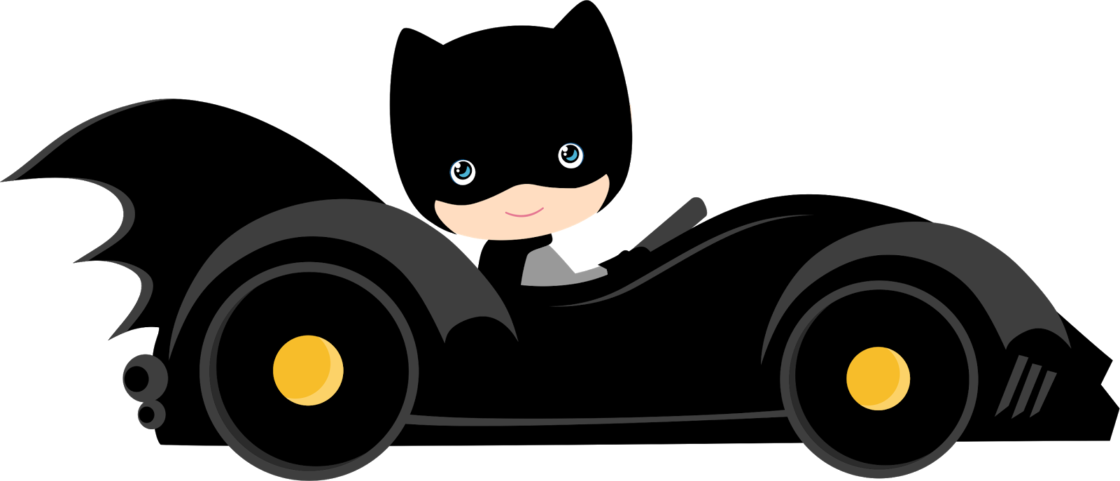 Characters Of Batman Kids Version Clip Art - Batman Png (1600x688)