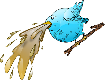 Twitter Tweet Bird Social Web Sick Vomit N - Vomit Png (443x340)