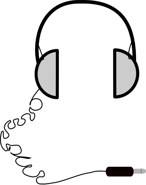 Headphones Simple Clip Art At Clker - Simple Drawing Of Headphones (474x598)