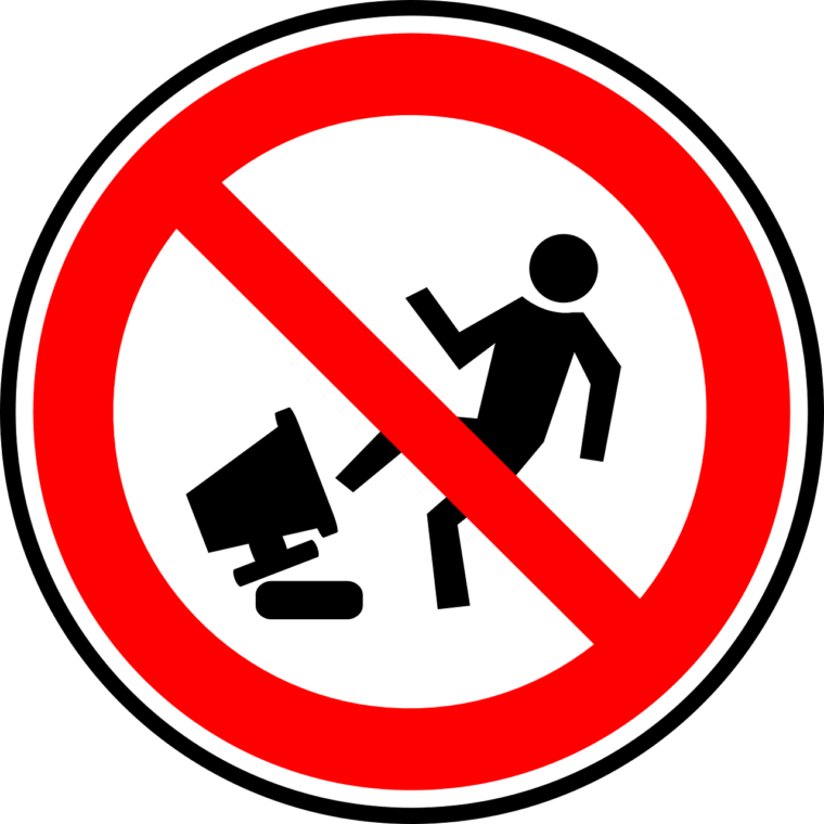 Clipart Broken Computer - Do Not Damage Computers (720x720)