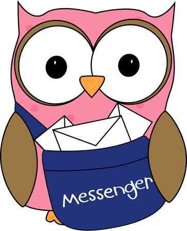 Owl Computer Cliparts - Messenger Clipart (364x450)