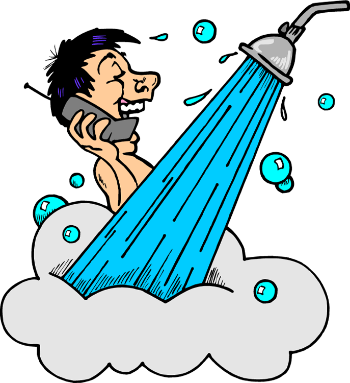 Taking A Shower Clipart - Don T Take Long Showers (687x750)