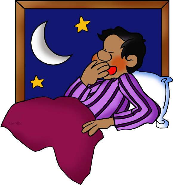 Yawn Clipart - Phillip Martin Clipart Night (598x648)
