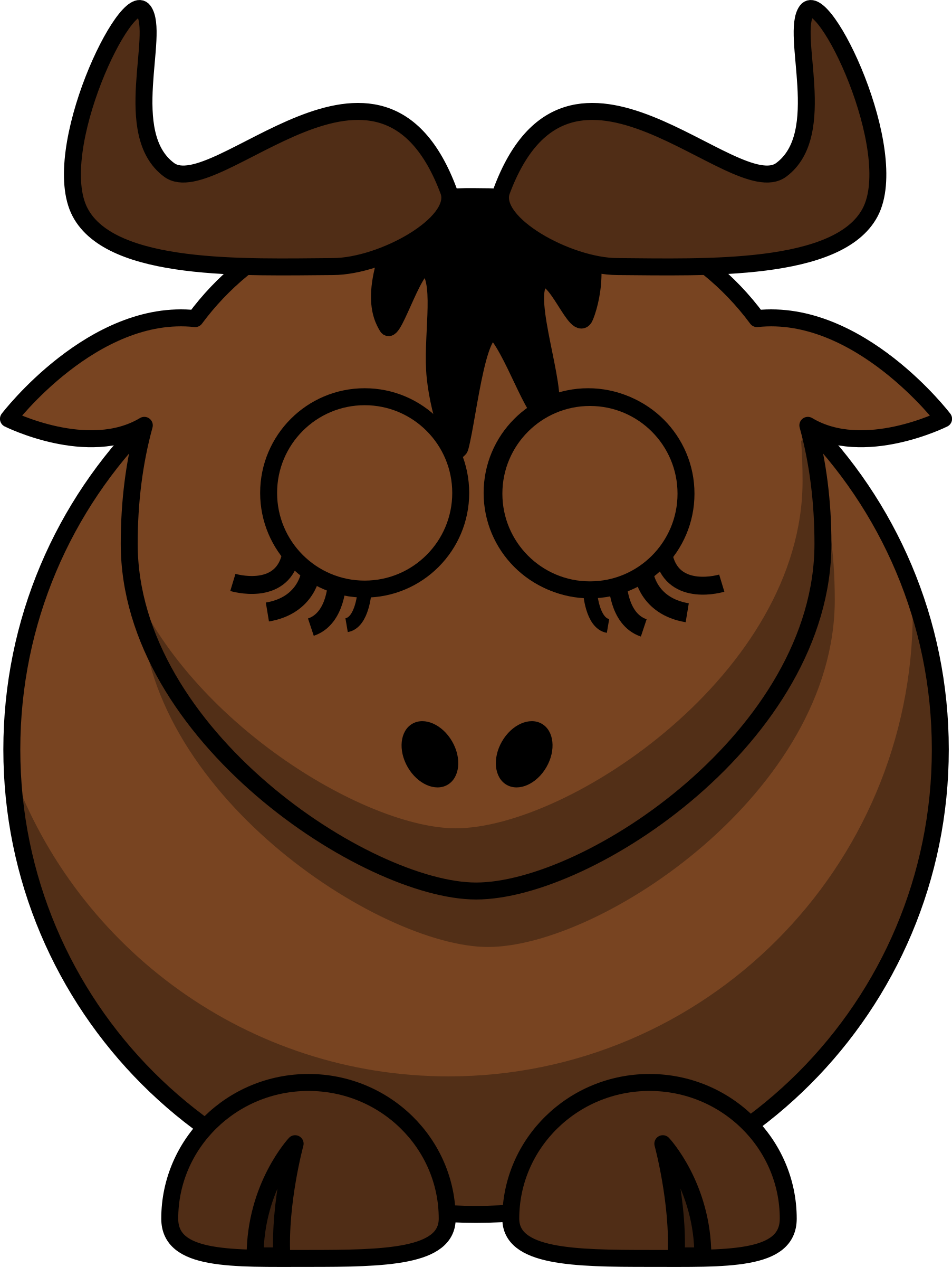 Cartoon Gnu Sleeps - Cartoon Water Buffalo (1805x2400)