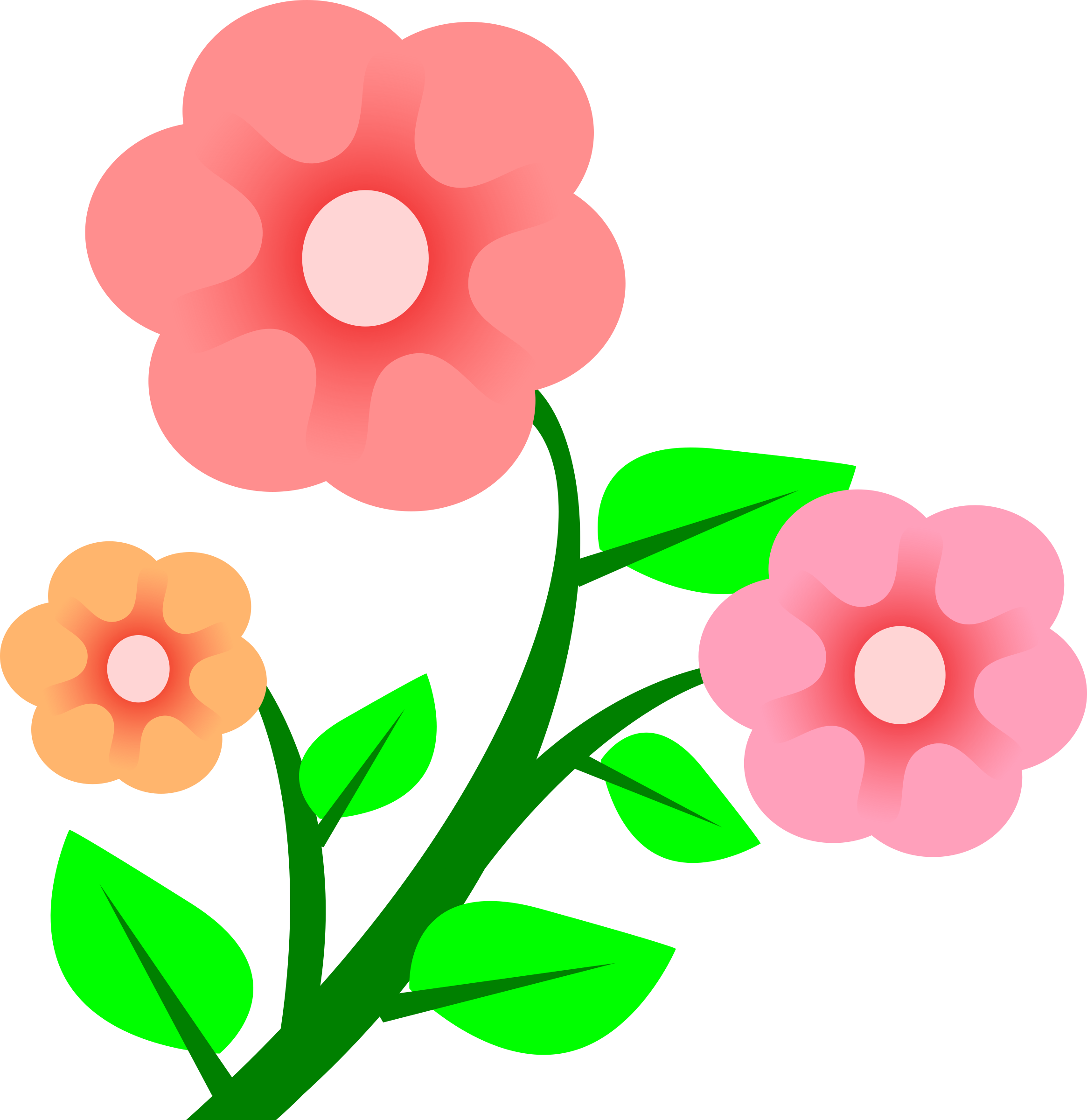 Three Clip Art Ideas Medium Size - Flower Cartoon Png (2330x2400)