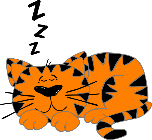 Can T Sleep Clipart - Sleepy Cat Clipart (600x554)