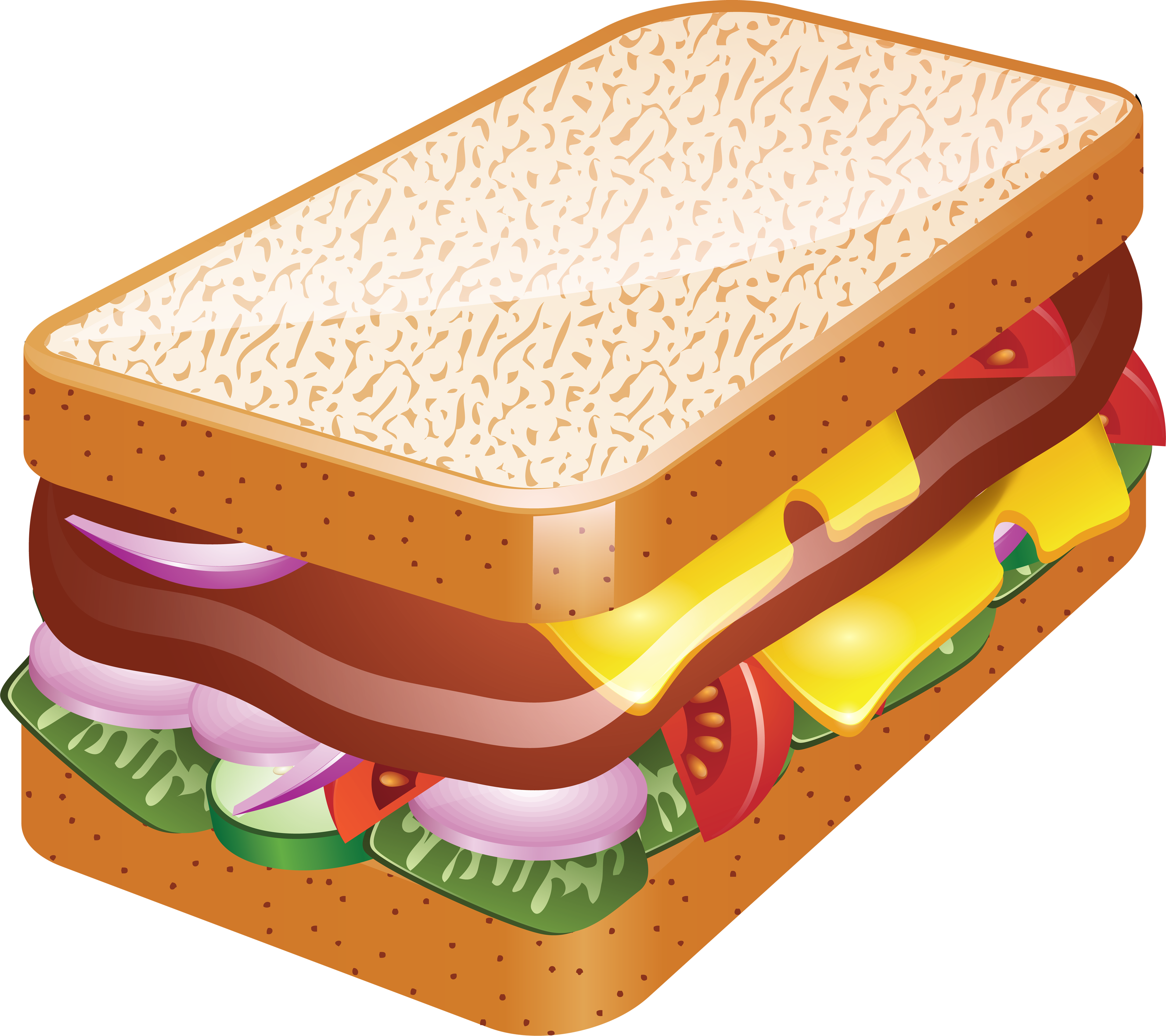 Sandwich Clipart Transparent Background (3473x3087)