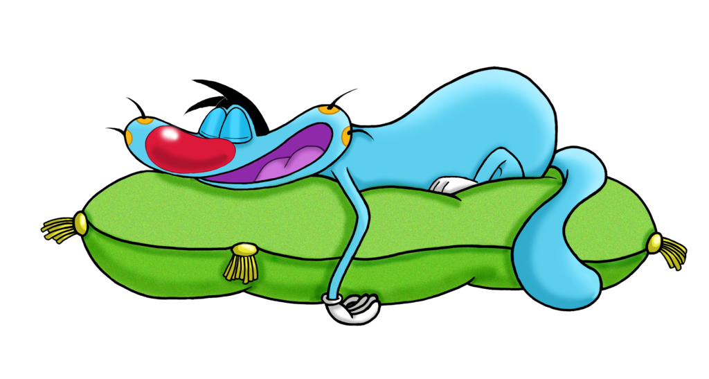 Sleepy Oggy By Arctica Ice Cat - Oggy And The Cockroaches Cute Oggy (1024x547)