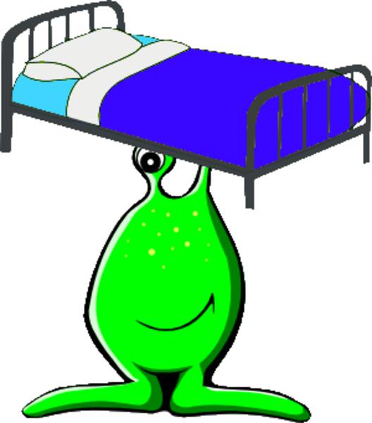 Monster Under Bed Clipart - Clipart Under The Bed (528x600)