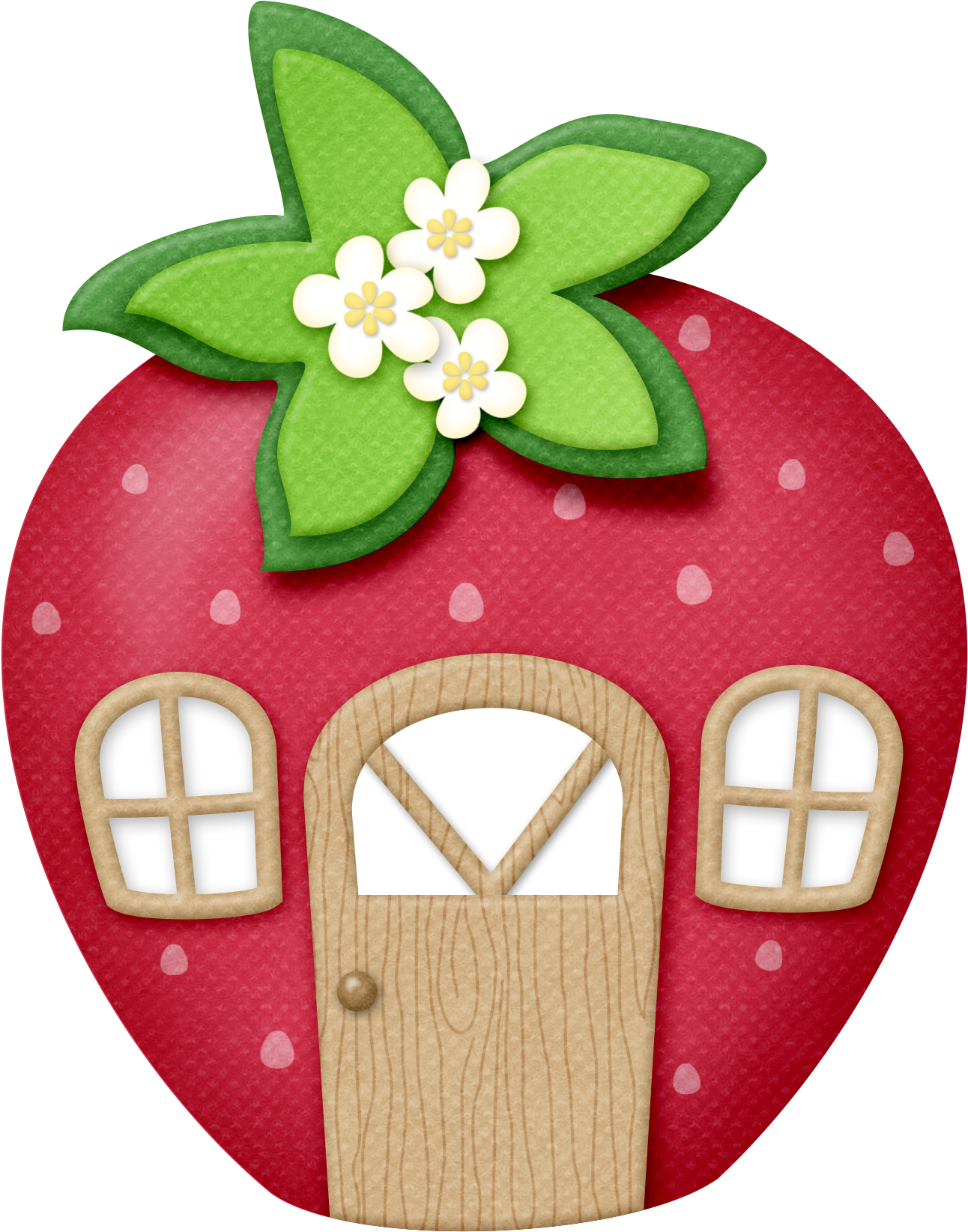 B *✿* Strawberry Kisses - Strawberry Shortcake House Clipart (1353x1677)