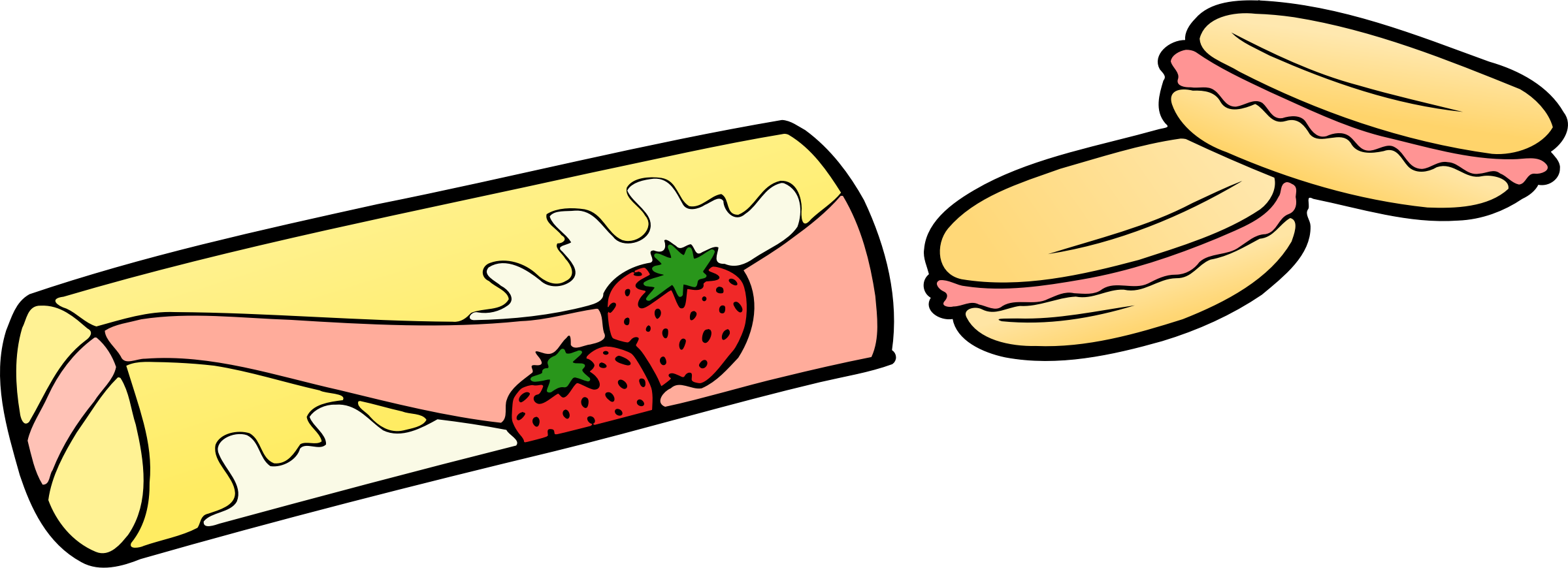 Strawberry Snack - Snacks Clipart (2400x870)
