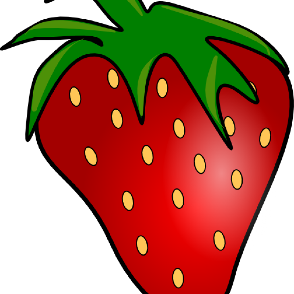 Strawberry Clipart Red Delicious Strawberry Clip Art - Animasi Buah Png (1024x1024)