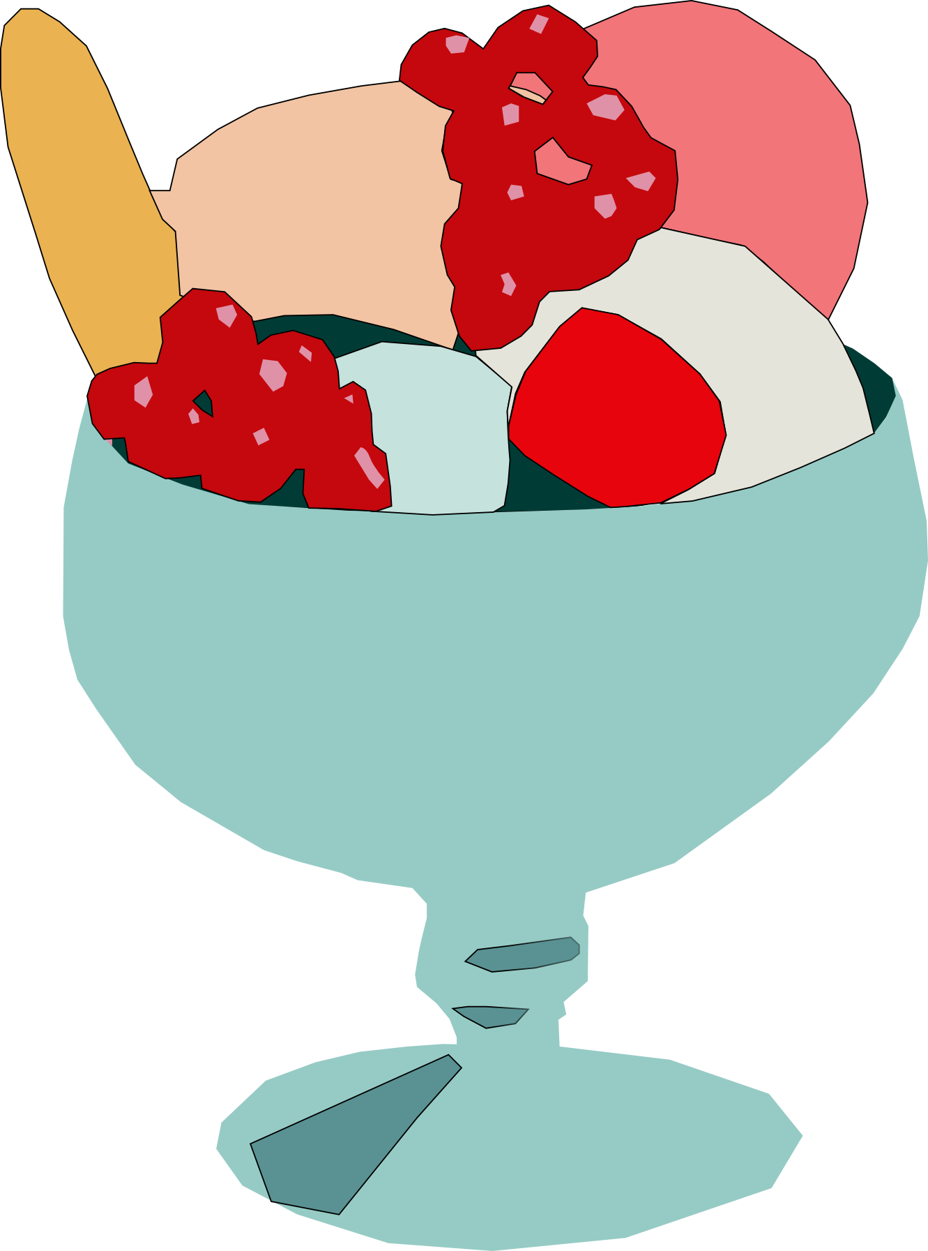Cup Clip Art - Taça De Sorvete Desenho Png (1782x2400)