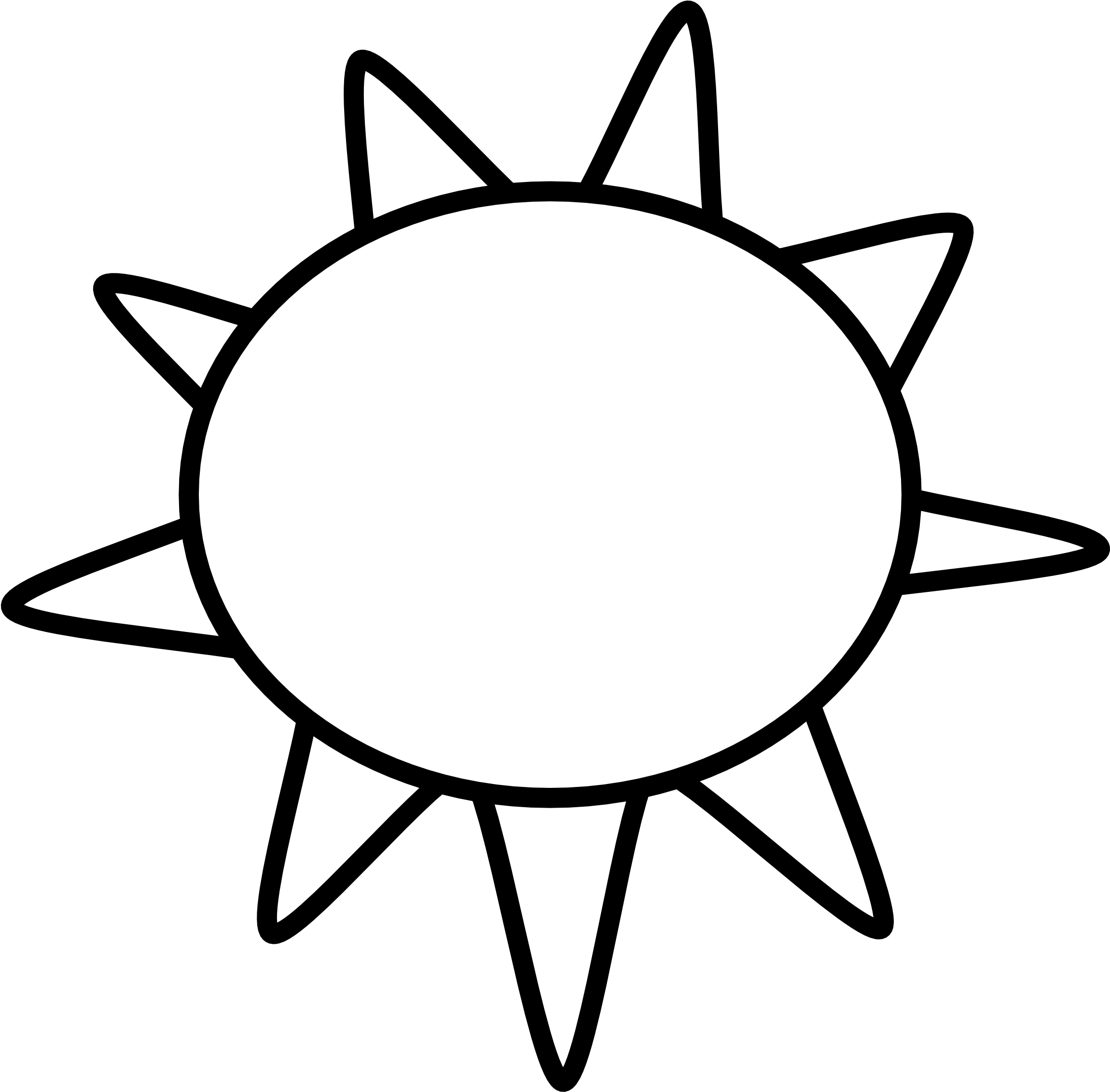 Black And White Sun Clip Art Many Interesting Cliparts - Outline Of Sun (2555x3613)