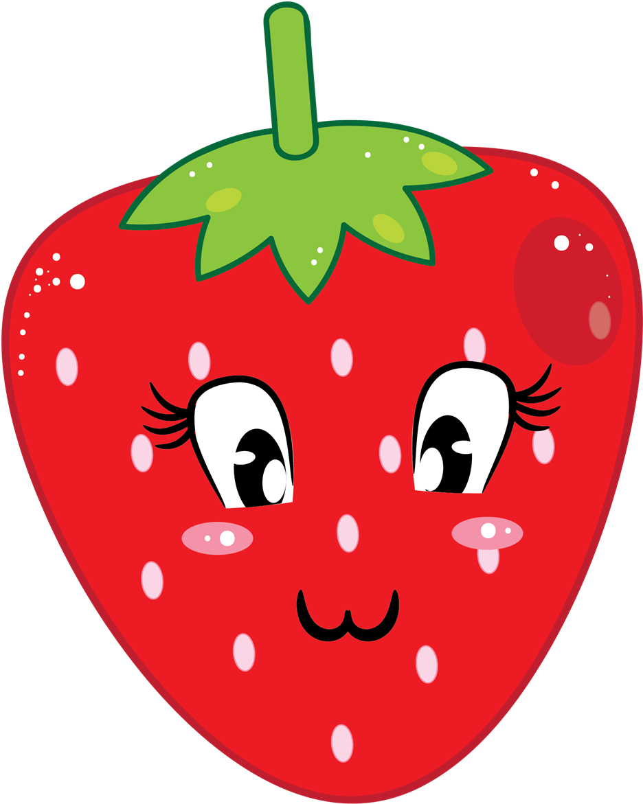 This Cute Cartoon Strawberry Clip Art Done In Cool - Cute Strawberry Clipart (1200x1402)