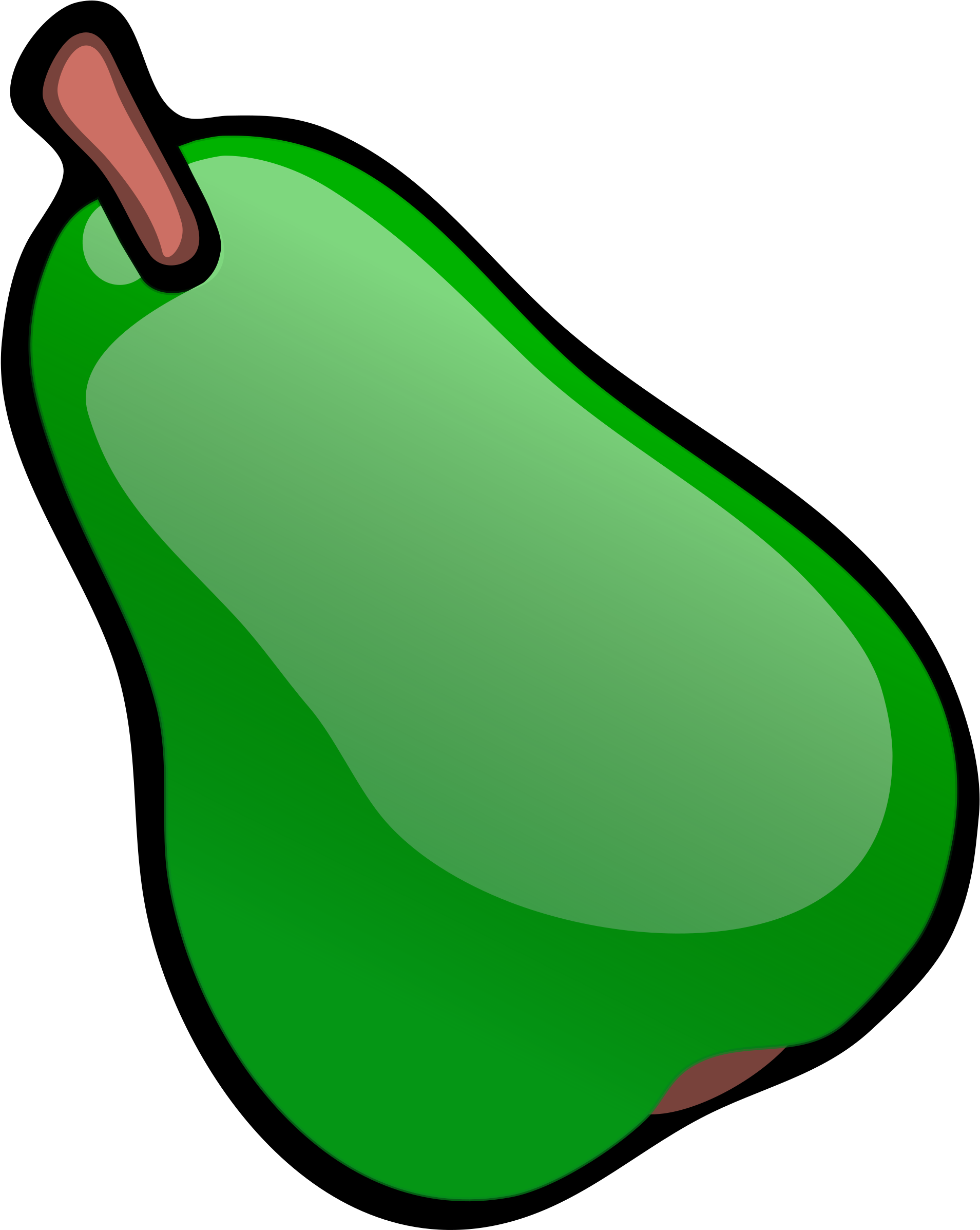 Big Image - Green Pear Clipart (1920x2400)
