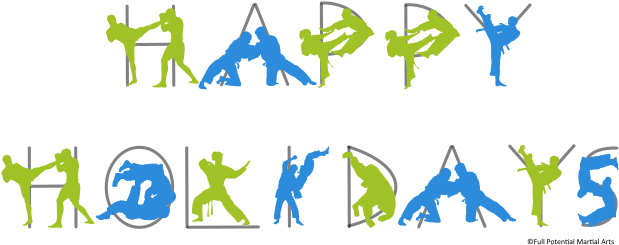 Happy Holidays Martial Arts Silhouettes - Happy Holidays Martial Arts (640x258)