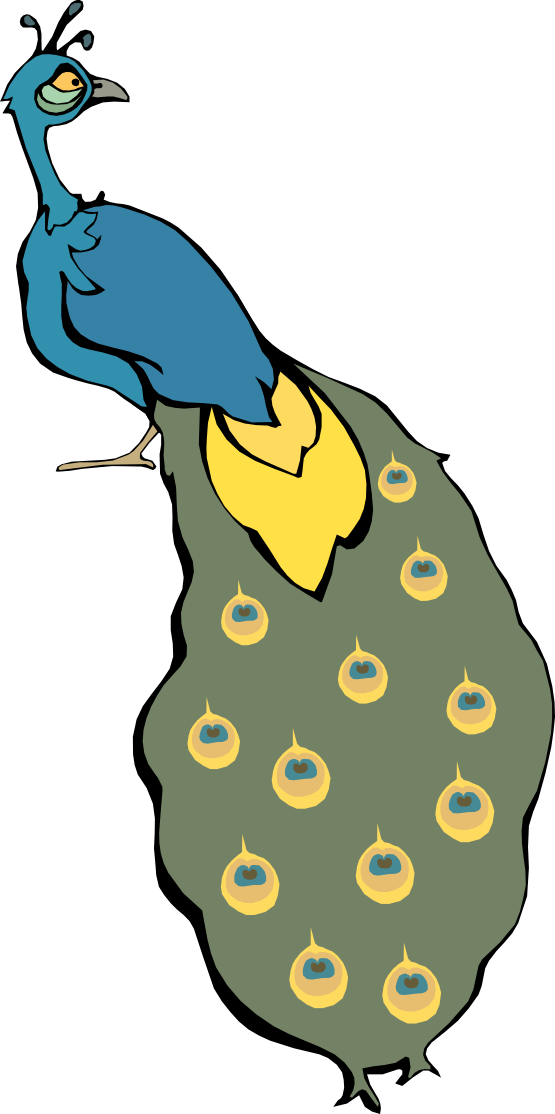 Original Png Clip Art File Staring Peacock Svg Images - Merak Cartoon Png (555x1114)
