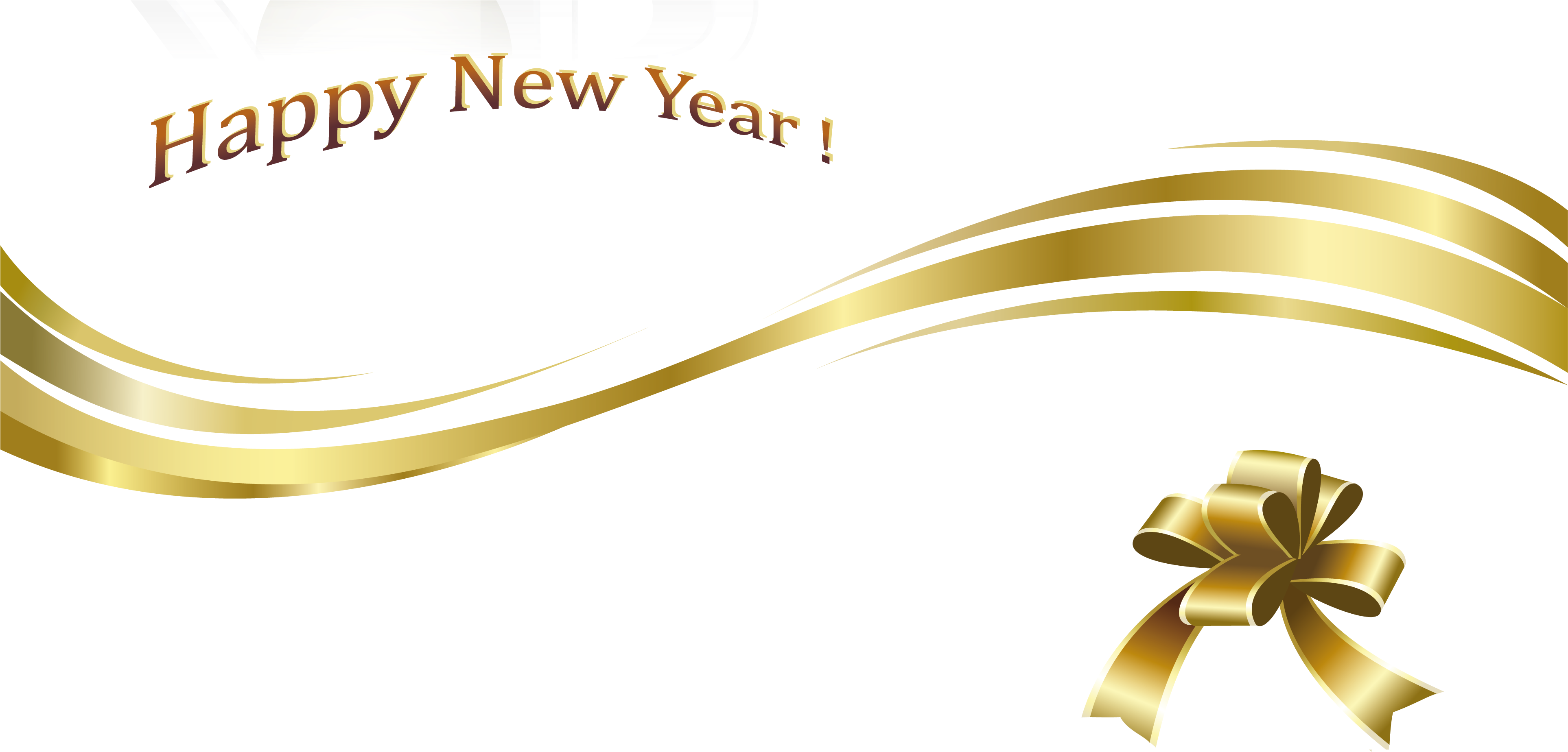 Gold New Year Png Images Happy Holidays Pictures - Happy New Year Png Text (3924x1974)