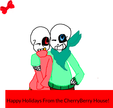 Cherryberry Christmas Card By X Blueberry Sans X - Cartoon (620x453)