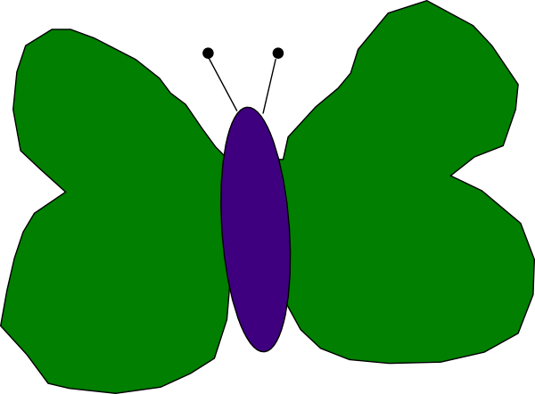 And Purple Butterfly - Clip Art (600x442)