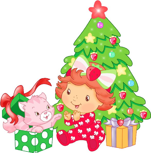 Strawberry Shortcake Clip Art - Baby Strawberry's First Christmas Strawberry Shortcake... (600x600)