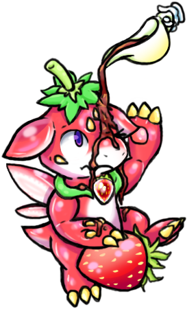 Chocolate Strawberry Dragon By Sushioveraura - Strawberry Dragons (453x487)