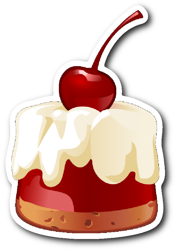 Jello With Cherry On Top Sticker - Dessert (1064x1064)